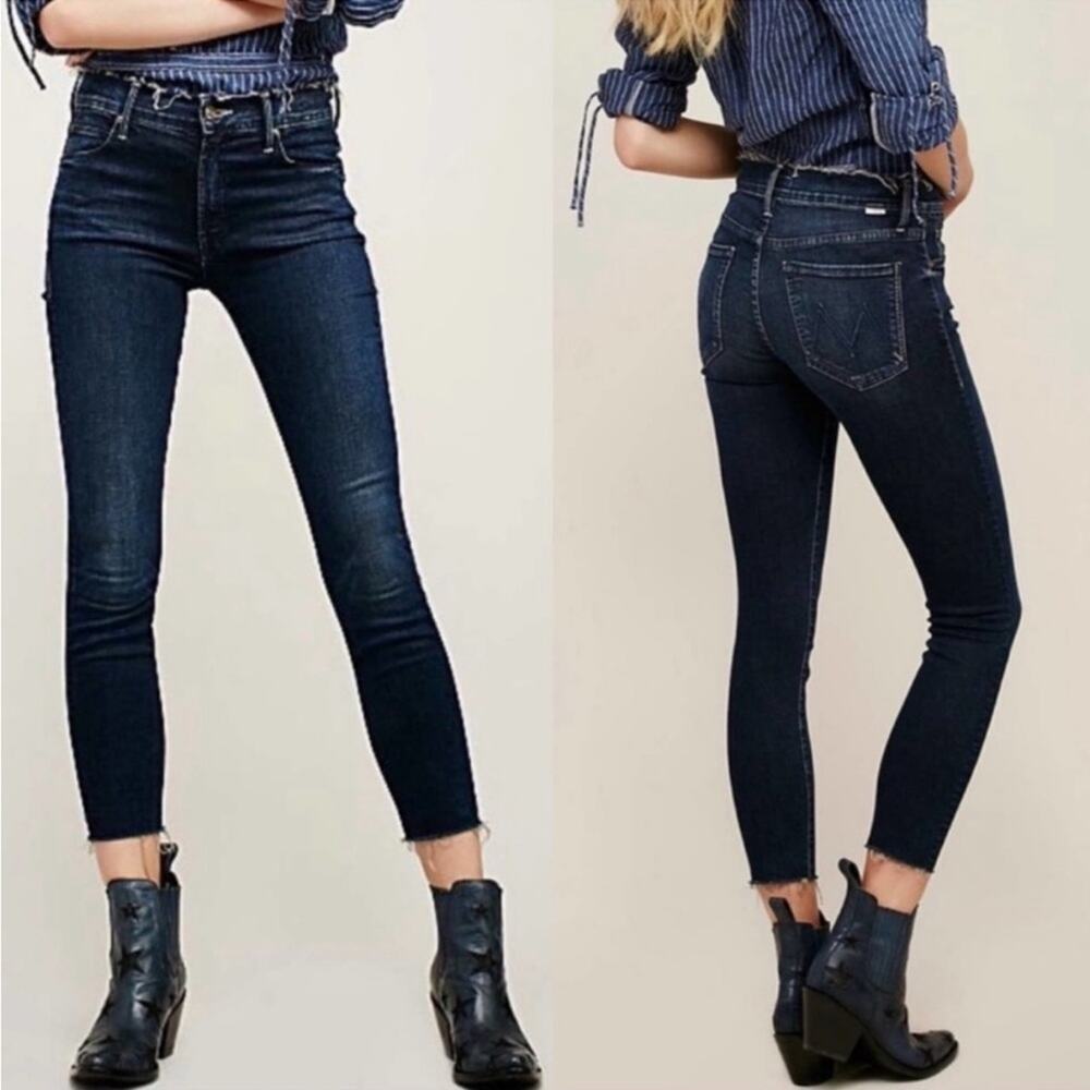 Mother Double Fray Charmer Crop Skinny Jeans Size 25